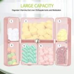 FYY Daily Pill Organizer, 7 Compartments Portable Pill Case Travel Pill Organizer,[Folding Design]Pill Box for Purse Pocket to Hold Vitamins,Cod Liver Oil,Supplements and Medication-Pink