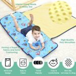 ACRABROS Toddler Nap Mat with Pillow and Blanket-53 x 21 x1.5 Inches,Extra Large,Rolled Napping Mats for Toddlers Boys Girls,Kids Sleeping Bag for Daycare, Preschool,Travel,Camping, Pirate Ship