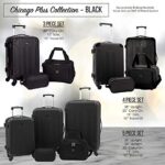 Travelers Club Chicago Hardside Expandable Spinner Luggage, Black, 5 Piece Set