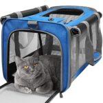 Cat Carrier, Pet Travel Carrier Airline Approved for Small Dogs Cats, Cat Carrier for Large Cats 20 lbs, Medium Cats Under 25 lbs, Soft Sided Collapsible Top Loading Cat Bag Carrier for Travel & Car