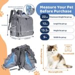 Expandable Pet Carrier Backpack, 3 Sides Breathable Mesh Cat Bag Carrier Backpack with Large Transparent Window, for Cats Puppies Dogs Bunny Under 22 LBS, Travel and Outdoor Use