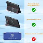 Fintie Carrying Case for Nintendo Switch OLED Model 2021/Switch 2017, [Shockproof] Hard Shell Protective Cover Travel Bag w/10 Game Card Slots for Switch Console Joy-Con & Accessories, Starry Sky