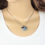 Dahlia Four Leaf Clover Necklace, Earrings & Bracelet Set with Crystals from Swarovski, Blue