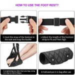 Airplane Footrest (Travel Comfortably) – Airplane Travel Accessories – Portable Travel Foot Hammock for Flight Bus Train Office Home – Reduce Swelling and Soreness by Angemay