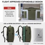 LOVEVOOK Travel Backpack for Women Men, Carry On Backpack 17Inch Laptop Backpacks Luggage Backpack Suitcase with Shoe Compartment with 6 Packing Cubes, with USB Port Flight Approved, Green