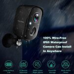 Security Cameras Wireless Outdoor, 1080P Battery Powered AI Motion Detection Spotlight Siren Alarm WiFi Surveillance Indoor Home Camera, Color Night Vision, 2-Way Talk, Waterproof, Cloud/SD Storage