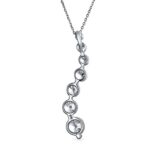 2.5CT Solitaire Round Cubic Zirconia AAA CZ Love Is A Journey Pendant Necklace For Women For Wife .925 Sterling Silver
