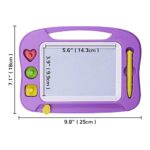 SGILE Magnetic Drawing Board for Kids, Colorful Erasable Doodle Board with Magnet Pen, Painting Sketch Pad with Three Stamps, Travel Toy, Birthday Gift, Educational Learning Toy for Toddlers, Purple