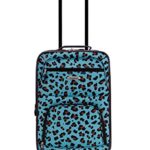 Rockland Jungle Softside Upright Luggage Set, Blue Leopard, 4-Piece (14/29/24/28)