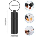 Small Pill Box Waterproof Keychain Pill Holder Portable Travel Pill Container Metal Case with Keyring for Outdoor Camping Travel