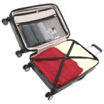 kensie Women’s Dawn Hardside 3-Piece Spinner Luggage Set, Black, (20/24/28)