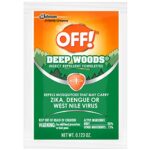 OFF! Deep Woods Mosquito and Insect Repellent Wipes, Long lasting, 12 Individually Wrapped Wipes