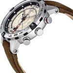 Timex Men’s T2N721 Intelligent Quartz Compass Tide Temperature Silver Case Brown Strap Watch