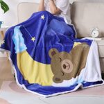 Jurllyshe Bear Plush Blanket Sherpa Fleece Blanket,Soft Warm Fuzzy Throw Blankets Kids or Adults for Crib Bed Couch Chair Four Seasons Living Room Travel Outdoor (Sleeping Bear)