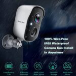 Wireless Cameras for Home/Outdoor Security, Battery Powered 1080P HD WiFi Security Cameras Wireless Outdoor with Spotlight, AI Motion Detection, Siren, Color Night Vision, 2-Way Talk, SD/Cloud Storage