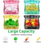 Small Pill Box 4 pcs,Cute Travel Pill Organizer Case Mini Tiny Clear Plastic Storage Containers Portable for Pocket Purse