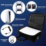 Frusde Carrying Case for PS5, Travel Bag Storage for PS5 Console Disc/Digital Edition and Controllers, Protective Shoulder Bag for PS5, Controllers, Game Cards, HDMI and Accessories Case