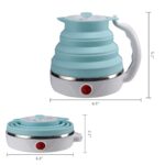 Travel Foldable Electric Kettle, Collapsible Electric Kettle Food Grade Silicone Small Electric Kettle Boiling water,Dual Voltage（600ml,110-220V US Plug） (Blue)