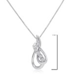 Journey Diamond Tear Drop Pendant Necklace in Sterling Silver on an 18″ Box Chain | Diamond Necklaces for Women