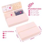Magnetic Foldable Travel Pill Organizer, Portable 7 Day Weekly Pill Box, Pill Case for Purse Pocket to Hold Medication,Vitamins,Cod Liver Oil, Supplements (Beige)