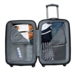 Ben Sherman Nottingham Lightweight Hardside 4-Wheel Spinner Travel Luggage, Charcoal, 3-Piece Set (20″/24″/28″)