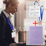 TIGARI Passport Holder Travel Bag, Passport and Vaccine Card Holder Combo, Slim Travel Accessories Passport Wallet for Women Men, Leather Passport Cover Protector with Waterproof Vaccine Card Slot