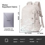 KINGSLONG Laptop Backpack for Women 15.6 inch for High School University Travel Work Waterproof White