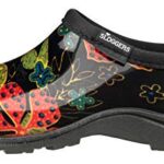Sloggers Waterproof Garden Shoe for Women – Outdoor Slip On Rain and Garden Clogs with Premium Comfort Insole, (Midsummer Black), (Size 9)