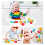 Suction Cup Spinner Toys – Baby Montessori Sensory Educational Learning Toy – Infant Bath Teething Travel Fidget Toy – Toddler Gifts for 6 9 12 18 Months Age 1 2 3 One Two Year Old Boys Girls