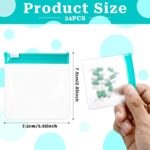 24 Pcs Travel Pill Packets Pill Pouch Bags Reusable Zippered Medicine Bag Set Self Sealing Clear Plastic Medicine Organizer with Slide Lock Monday to Sunday Pill Baggies for Pills Small Items Storage