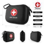 Mini First Aid Kit, 100 Pieces Water-Resistant Hard Shell Small Case – Perfect for Travel, Outdoor, Home, Office, Camping, Hiking, Car (Black)