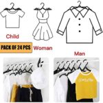 24 Pcs Travel Hangers – Portable Folding Clothes Hangers Travel Accessories Foldable Clothes Drying Rack for Trave (Black)