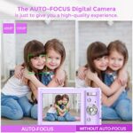 Digital Camera, RUAHETIL Autofocus FHD 1080P 48MP Kids Vlogging Camera with 32GB Memory Card, 2 Charging Modes 16X Zoom Compact Camera Point and Shoot Camera for Kids Teens (Purple)