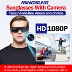 MingSung MS20 Camera Video Sunglasses, Built in HD1080P Camera, Film Hands Free for Sports, Hiking, Biking, Fishing, Scouting, Driving, Hunting(Include 32G MicroSD Card)