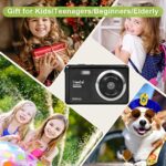 Digital Camera, Vmotal FHD 1080P 20MP Digital Camera for Kids Camera Boys and Girls – Compact Point and Shoot Digital Cameras Vlogging Camera for Kids Teens Students Beginners Seniors(Black)