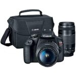 Canon 2727C021 EOS Rebel T7 DSLR Camera with EF18-55mm + EF 75-300mm Double Zoom Kit Bundle with 3 YR CPS Enhanced Protection Pack