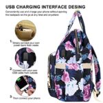 VSNOON Laptop Backpack for Women, 15.6 Inch College School Backpack with USB Charging Port, Water Resistant Laptop Backpack for Travel/Work/Girls/Nurse/Teacher (Flower6)
