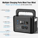 Portable Power Station 350W, Powkey 260Wh/70,000mAh Backup Lithium Battery, 110V Pure Sine Wave Power Bank with 2 AC Outlets, Portable Generator for Outdoors Camping Travel Hunting Emergency