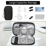 Electronic Organizer, Travel Cable Organizer Bag Pouch Electronic Accessories Carry Case Portable Water-Resistant Double Layers Storage Bag for Cable, Cord, Charger, Phone, Earphone Black