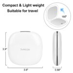 deweisn Compact Mirror, Lighted Travel Makeup Mirror with 1X/10X Magnifying Double Sided Dimmable Portable Pocket Mirror for Handbag and Pocket, USB Charging(White)