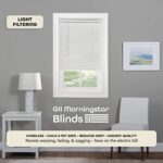 Achim Cordless Light Filtering Mini Blinds for Windows, Horizontal Vinyl Window Blinds, Shades for Indoor Windows, Inside Mount 1” GII Morningstar Collection, Pearl White, 29” W in x 64” H