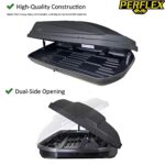 Perflex Exclusive Rooftop Cargo Box Carrier Large 17.7 Cubic Feet Car Top Mount Travel Luggage Storage, Dual Side Opening, 130 Lbs Weight Capacity, Waterproof, Extra Keys, Straps (Black)