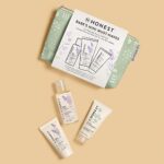 The Honest Company Babe’s Mini Must Haves Gift Set | Travel Size Lavender Shampoo + Body Wash (2 fl oz), Face + Body Lotion (1 fl oz), Organic All Purpose Balm (.75 oz), Reusable Pouch