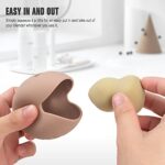 FERYES Makeup Sponge Holder – Shatterproof Eco-Friendly Silicone Beauty Make Up Blender Case for Travel – Khaki