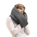 Huzi Infinity Pillow – Home Travel Soft Neck Scarf Support Sleep (Grey)