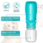 Handzee Foldable Dog Water Bottle – 12Oz Leak Proof Portable Pet Water Bottles | BPA-Free Dog Travel Water Bottle for Walking Hiking Travel Outdoor | Pet Dispenser Bottle Food Grade Plastic (Blue)