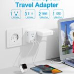 European Travel Plug Adapter, International Power Plug Adapter with 4 AC Outlets 3 USB Ports(1 USB C), Type C Outlet Adaptor Charger for US to Most Europe EU Iceland France Germany Spain Italy
