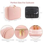MOMIRA Travel Makeup Case with Large Lighted Mirror Partitionable Cosmetic Bag Professional Cosmetic Artist Organizer, Waterproof Portable, Accessories/Tools Case Pink Mirrorpink01