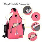 MOSISO Sling Backpack, Multipurpose Crossbody Shoulder Bag Travel Hiking Daypack, Live Coral, Medium