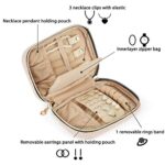 BAGSMART Travel Jewelry Organizer Case Small Jewelry Roll for Journey-Rings, Necklaces, Earrings, Bracelets, Soft Pink